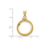 18 mm 14k Yellow Gold coin bezel for 17.8 mm Coin — size reference (ruler)