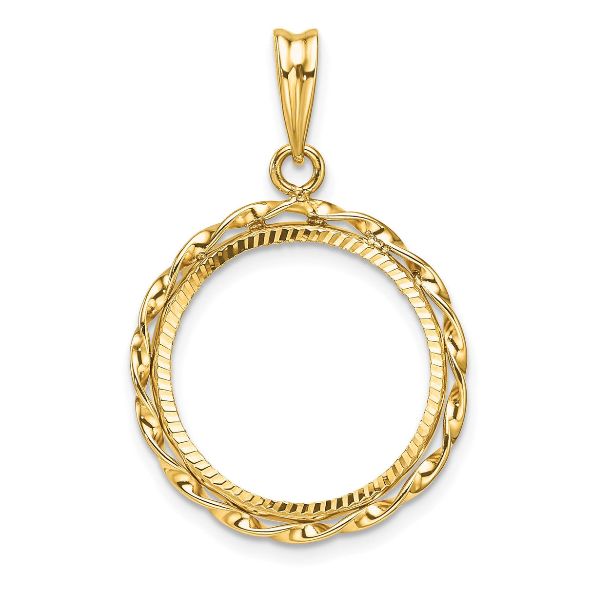 18 mm 14k Yellow Gold coin bezel for 17.8 mm Coin