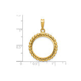 18 mm 14k Yellow Gold coin bezel for 17.8 mm Coin — size reference (ruler)