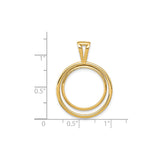 18 mm 14k Yellow Gold coin bezel for 17.8 mm Coin — size reference (ruler)