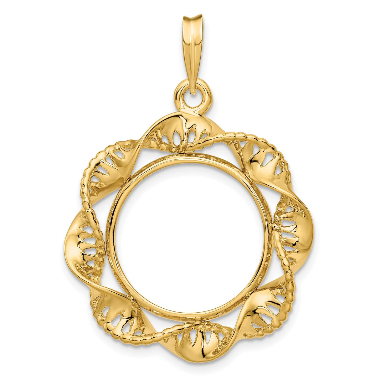 18 mm 14k Yellow Gold coin bezel for 17.8 mm Coin