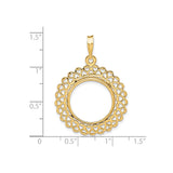 18 mm 14k Yellow Gold coin bezel for 17.8 mm Coin — size reference (ruler)