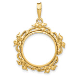 18 mm 14k Yellow Gold coin bezel for 17.8 mm Coin