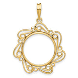 18 mm 14k Yellow Gold coin bezel for 17.8 mm Coin