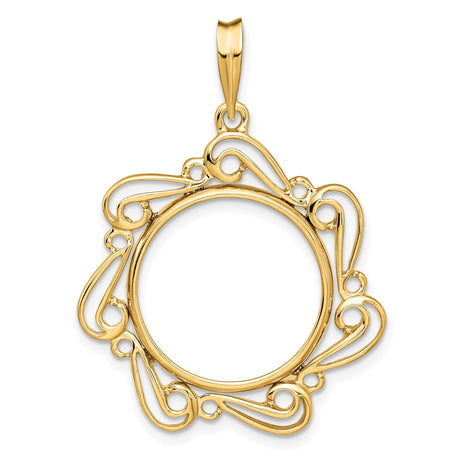 18 mm 14k Yellow Gold coin bezel for 17.8 mm Coin