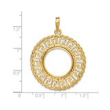 18 mm 14k Yellow Gold coin bezel for 17.8 mm Coin — size reference (ruler)