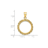 18 mm 14k Yellow Gold coin bezel for 17.8 mm Coin — size reference (ruler)