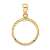 18 mm 14k Yellow Gold coin bezel for 17.8 mm Coin
