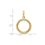 18 mm 14k Yellow Gold coin bezel for 17.8 mm Coin — size reference (ruler)