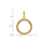 18 mm 14k Yellow Gold coin bezel for 17.8 mm Coin — size reference (ruler)