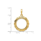 18 mm 14k Yellow Gold coin bezel for 17.8 mm Coin — size reference (ruler)