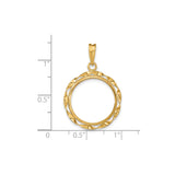 18 mm 14k Yellow Gold coin bezel for 17.8 mm Coin — size reference (ruler)