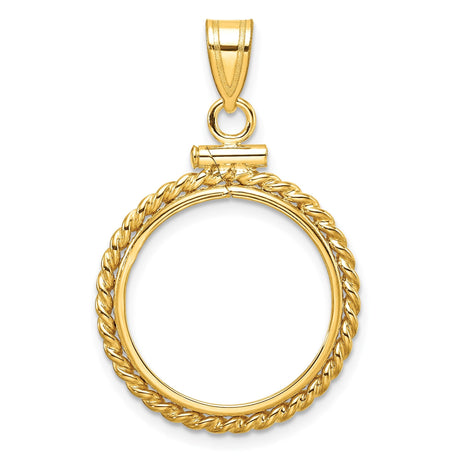 18 mm 14k Yellow Gold coin bezel for 17.8 mm Coin
