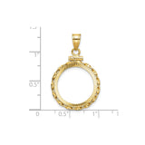 18 mm 14k Yellow Gold coin bezel for 17.8 mm Coin — size reference (ruler)