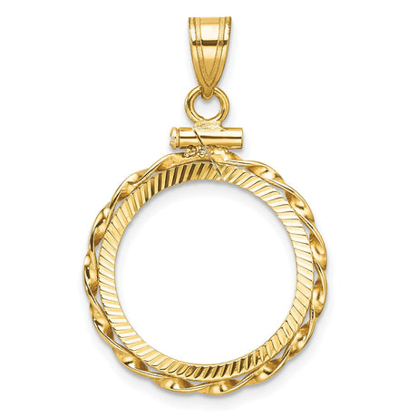 18 mm 14k Yellow Gold coin bezel for 17.8 mm Coin