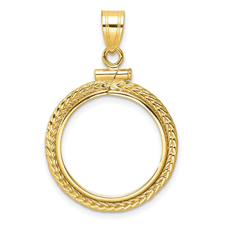 18 mm 14k Yellow Gold coin bezel for 17.8 mm Coin