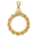 18 mm 14k Yellow Gold coin bezel for 17.8 mm Coin