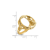 18 mm 14k Yellow Gold coin bezel for 17.8 mm Coin — size reference (ruler)