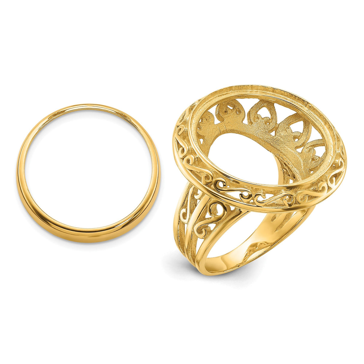 18 mm 14k Yellow Gold coin bezel for 17.8 mm Coin — additional image