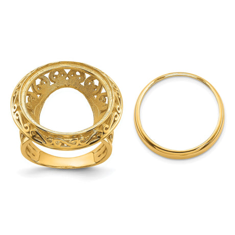 18 mm 14k Yellow Gold coin bezel for 17.8 mm Coin