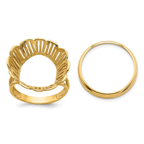 18 mm 14k Yellow Gold coin bezel for 17.8 mm Coin