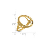 18 mm 14k Yellow Gold coin bezel for 17.8 mm Coin — size reference (ruler)