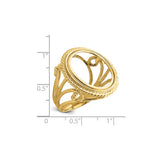 18 mm 14k Yellow Gold coin bezel for 17.8 mm Coin — size reference (ruler)