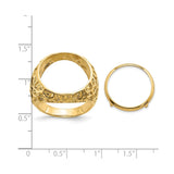 18 mm 14k Yellow Gold coin bezel for 17.8 mm Coin — size reference (ruler)