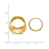 18 mm 14k Yellow Gold coin bezel for 17.8 mm Coin — size reference (ruler)