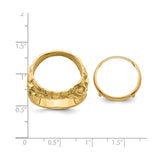18 mm 14k Yellow Gold coin bezel for 17.8 mm Coin — size reference (ruler)