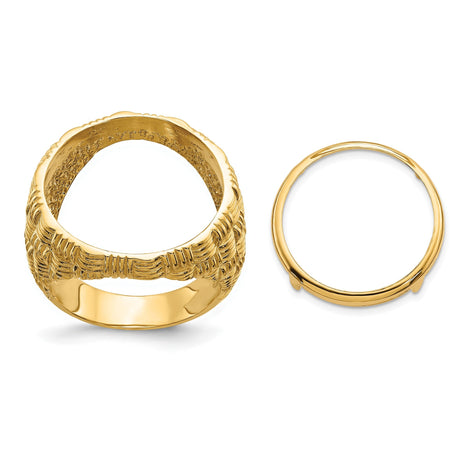 18 mm 14k Yellow Gold coin bezel for 17.8 mm Coin
