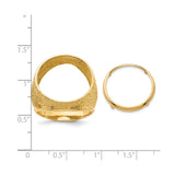 18 mm 14k Yellow Gold coin bezel for 17.8 mm Coin — size reference (ruler)