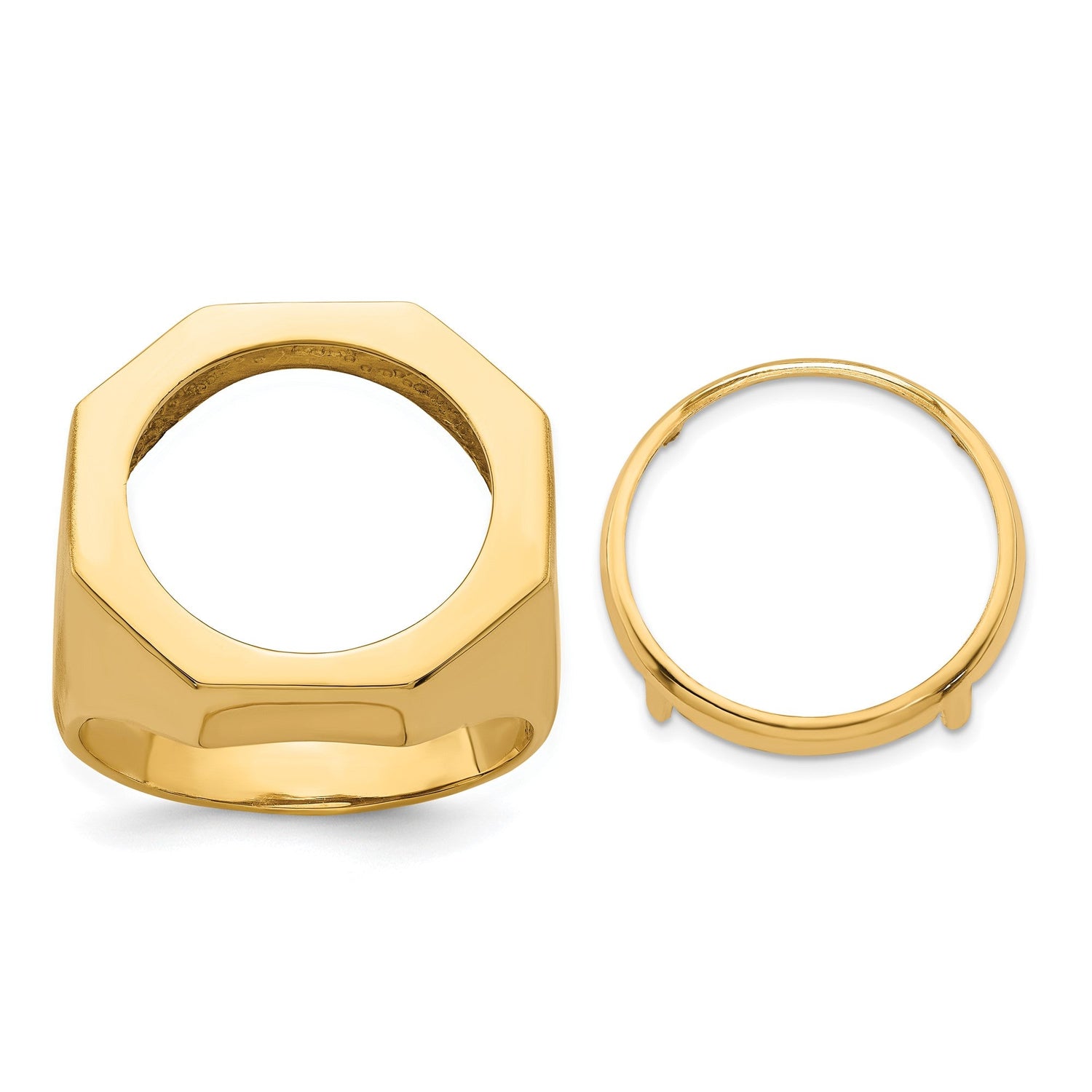 18 mm 14k Yellow Gold coin bezel for 17.8 mm Coin