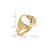 18 mm 14k Yellow Gold coin bezel for 17.8 mm Coin — size reference (ruler)
