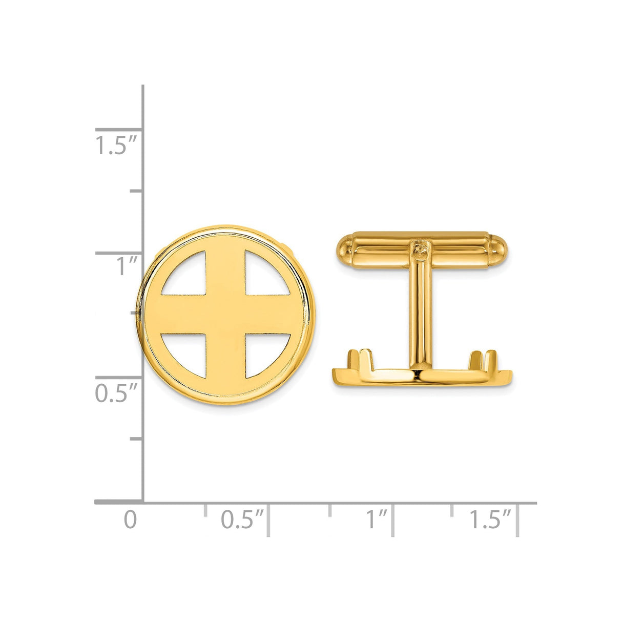 18 mm 14k Yellow Gold coin bezel for 18 mm Coin — size reference (ruler)