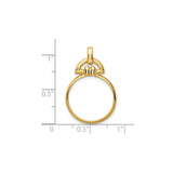 18 mm 14k Yellow Gold coin bezel for 18 mm Coin — size reference (ruler)