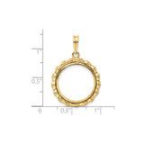 18 mm 14k Yellow Gold coin bezel for 18 mm Coin — size reference (ruler)
