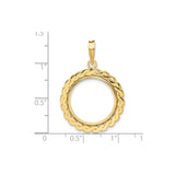 18 mm 14k Yellow Gold coin bezel for 18 mm Coin — size reference (ruler)