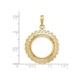 18 mm 14k Yellow Gold coin bezel for 18 mm Coin — size reference (ruler)