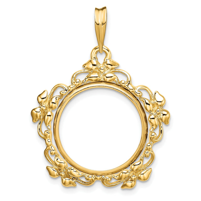 18 mm 14k Yellow Gold coin bezel for 18 mm Coin