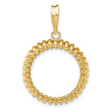18 mm 14k Yellow Gold coin bezel for 18 mm Coin