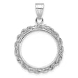 18 mm 14k White Gold coin bezel for 18 mm Coin
