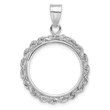 18 mm 14k White Gold coin bezel for 18 mm Coin
