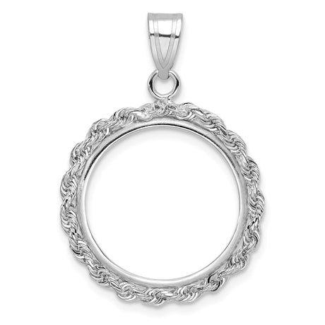 18 mm 14k White Gold coin bezel for 18 mm Coin