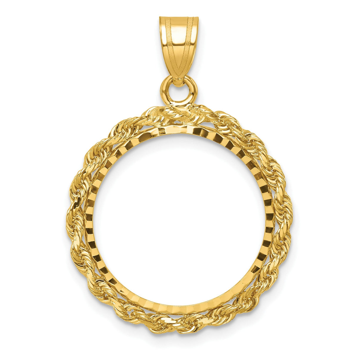 18 mm 14k Yellow Gold coin bezel for 18 mm Coin
