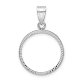 18 mm 14k White Gold coin bezel for 18 mm Coin