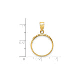 18 mm 14k Yellow Gold coin bezel for 18 mm Coin — size reference (ruler)