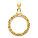 18 mm 14k Yellow Gold coin bezel for 18 mm Coin