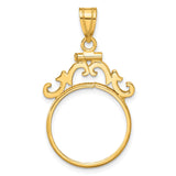 18 mm 14k Yellow Gold coin bezel for 18 mm Coin
