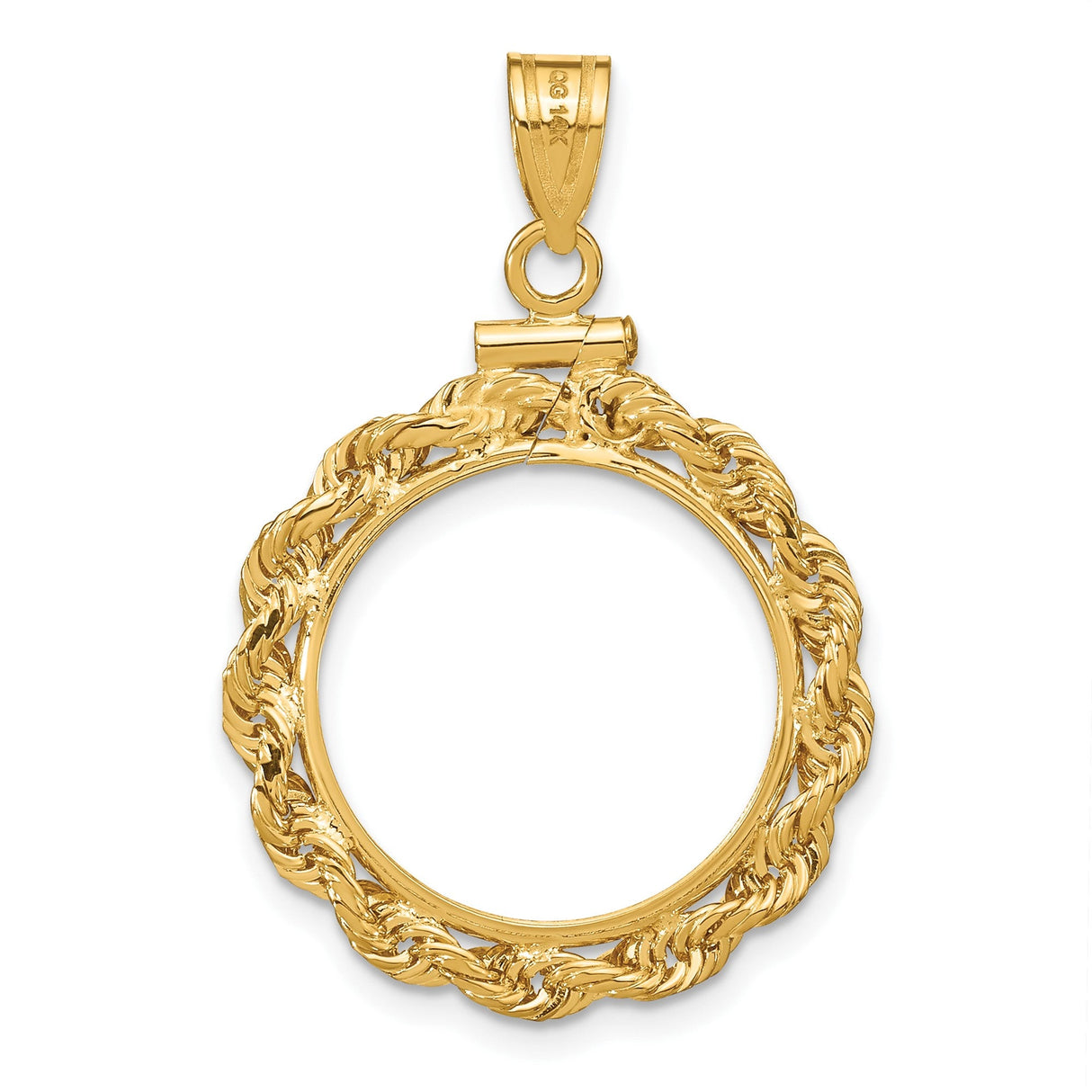 18 mm 14k Yellow Gold coin bezel for 18 mm Coin — additional image